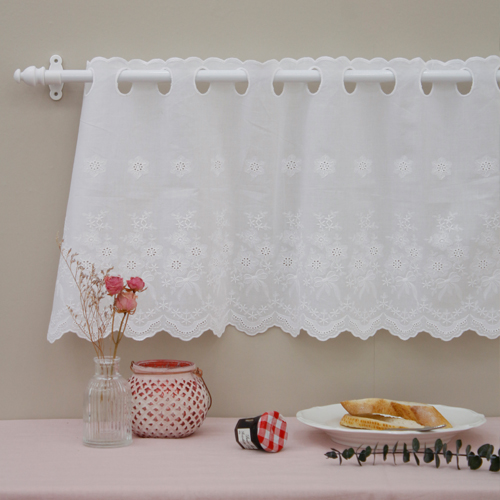 平衡窗簾刺繡蕾絲布料R033華爾茲白