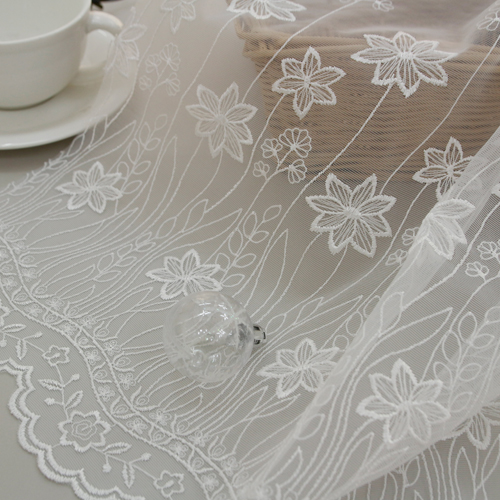 平衡窗簾刺繡蕾絲布料宇宙 130 厘米