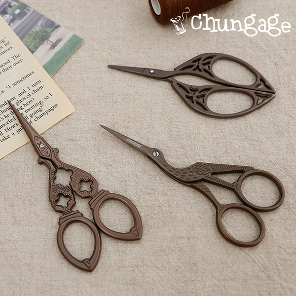 刺繡剪刀古董手工藝品剪刀 3 種