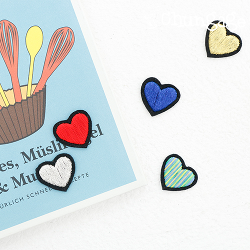 高品質刺繡補丁熱封和筆珍珠迷你心形 5 種 75