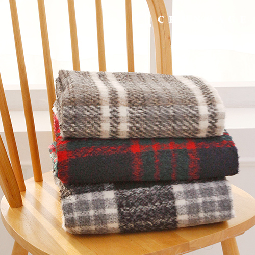 3種限量版羊毛混紡紗線染色格紋大衣布料 Libre