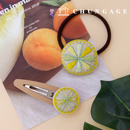 法式刺绣包DIY套件发夹 橘黄色 CH512512