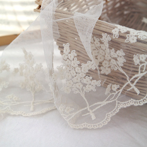 蕾絲布料網繡花邊布R010梅花漢樹自然