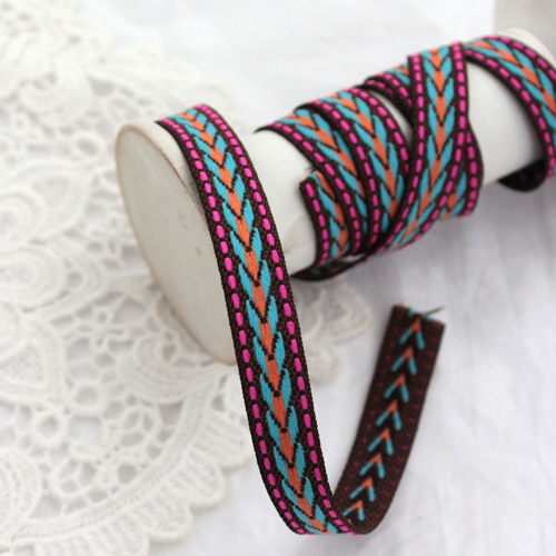 缎带线装饰带印度条纹棕色薄荷项链镯子制作材料