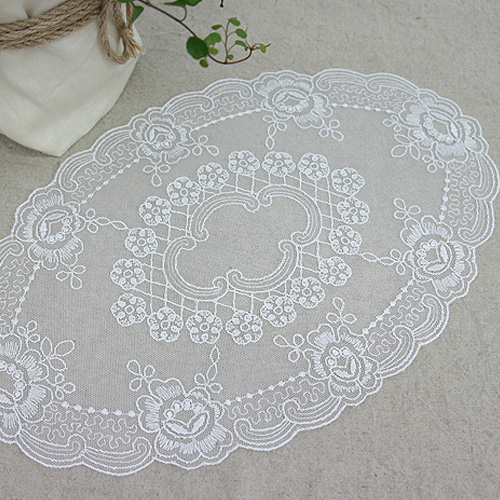 Lace Fabric Embroidery Motif Lace Cloth 網 Helena 白象牙