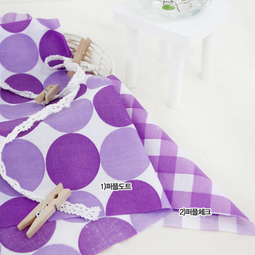 棉混纺紫点格子