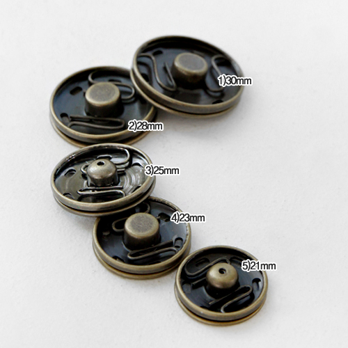 Snap Button Bronze 2個5種