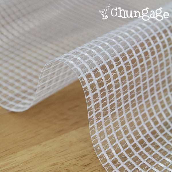 PVC 防水布透明格紋乙烯布