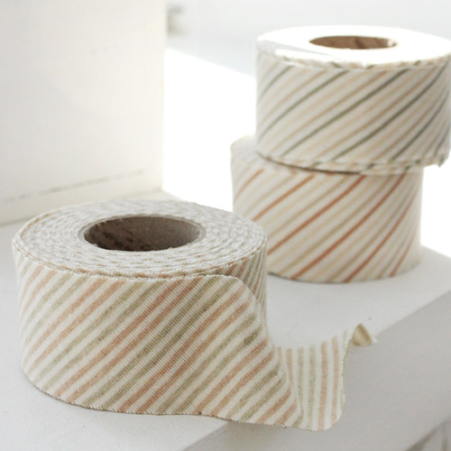 Daimaru Bias Tape Organic 2mm 雙條紋黃色