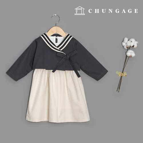 服装款式儿童韩服风格上下套装裙装两件套圣领P1480