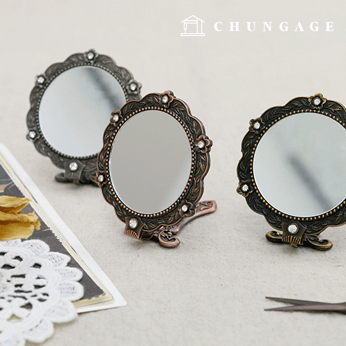 法式绣花折叠手镜，3种