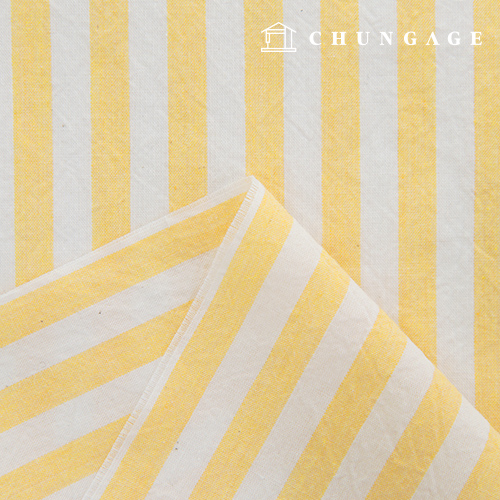 條紋布料綿混合色ombre水洗寬幅復古/仿舊黃色條紋433-2半馬