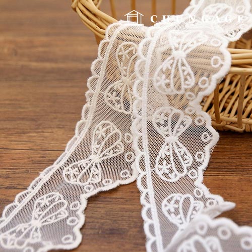 蕾絲布料刺繡網蕾絲布015點絲帶自然