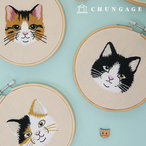 法式刺繡DIY套件套裝刺繡58種貓動物環保袋