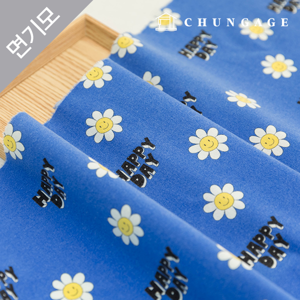 棉加絨超細纖維織物雛菊花卉花卉圖案 20th Happy Day