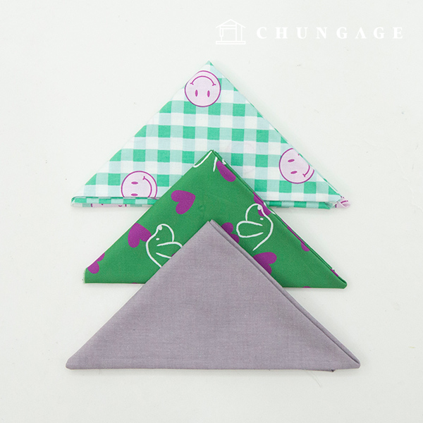 布料包 微笑布心 格子佈 綠色 紫色 布片3件裝 是包139