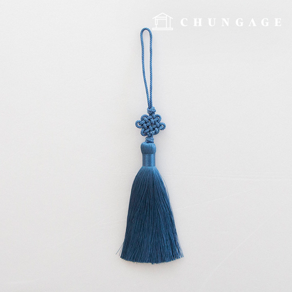 菊花Norigae，包裹布，打結Norigae 14，深藍色