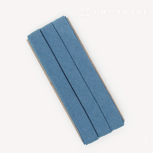 斜交膠帶自給式棉麻 15mm 石板藍 75512