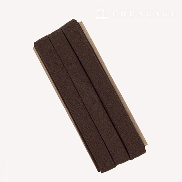 斜紋帶獨立棉麻 15 毫米 巧克力棕色 75510