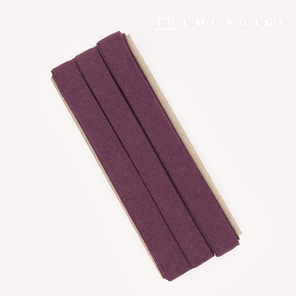 斜交膠帶自給式棉麻 15mm 紫色 75514