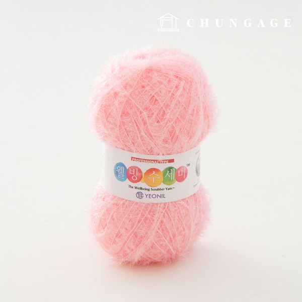 幸福洗刷紗 金蔥針織紗 Scrubber knitting 亮粉色 041