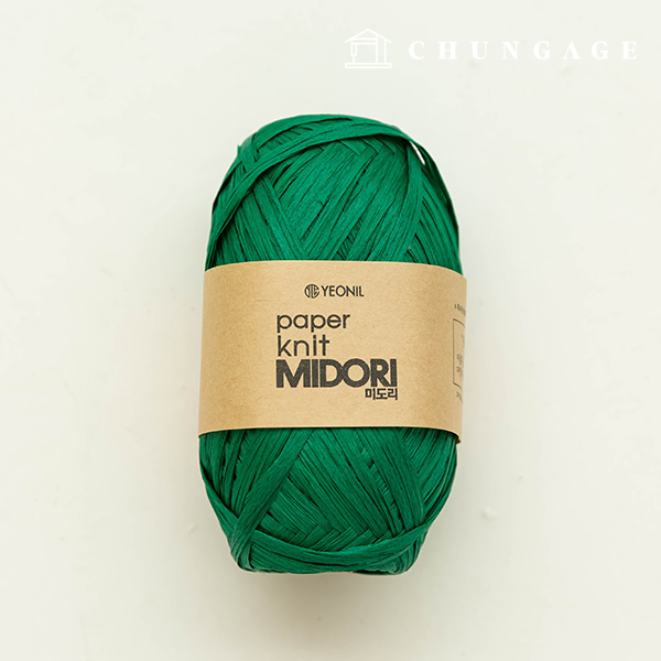 紙線 Midori 夏季針織線 藤製韓國紙線 綠色 104