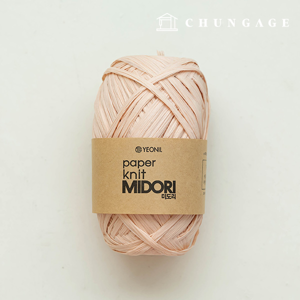 紙線 Midori 夏季針織線 藤製韓國紙線 粉紅象牙色 202