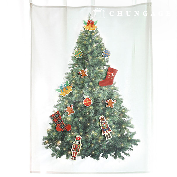 Christmas Fabric 20支牛津寬廣聖誕樹剪紙