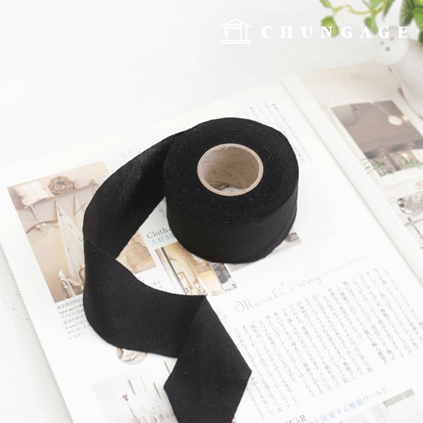 Cotton Bias Organic Single Daimaru 4cm 黑色