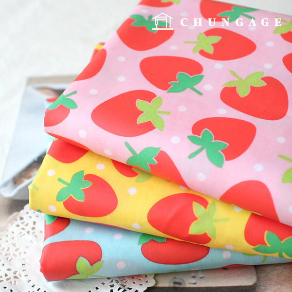 防水布 棉混紡布層壓 TPU 甜草莓 3款