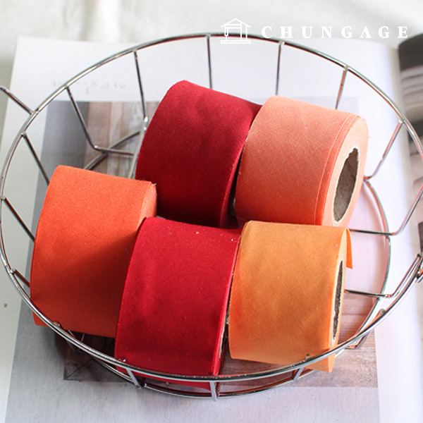 卷斜紋膠帶棉混紡純紅色 5 種類型