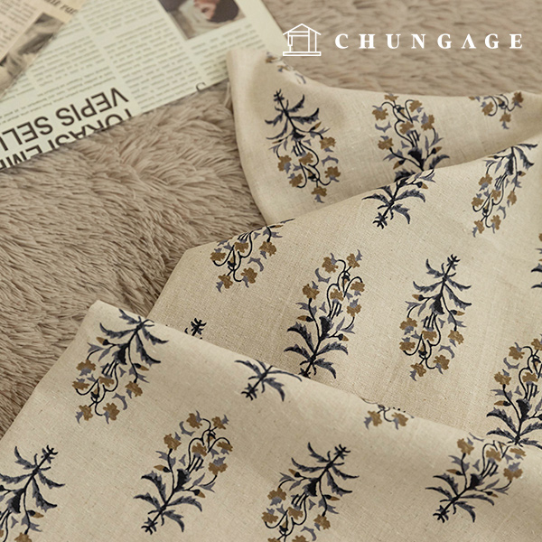 亞麻布料,棉麻,花卉圖案,花朵,金花,金花