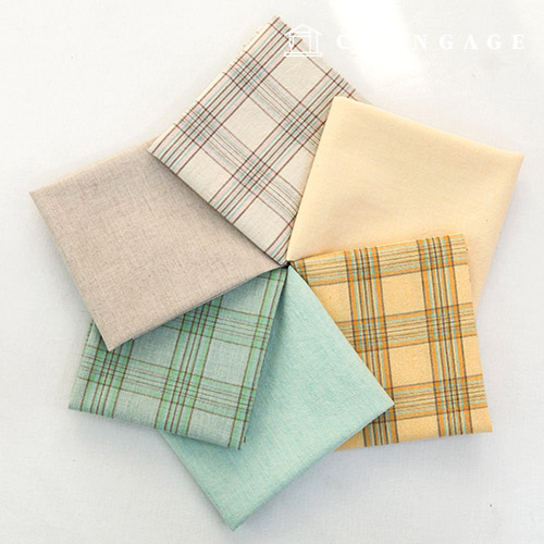 1碼綿 Fabric 6種 Melan色織 水洗格子機織物 平紋機織物 Wendy 6種