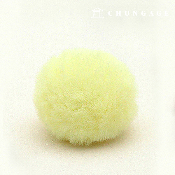 毛皮鈴鐺裝飾 pom pom poppyongsilmongsil 40 毫米黃色 71380
