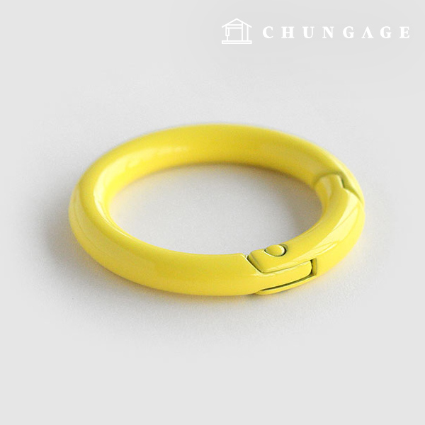 顏色O戒指 開放式 顏色O戒指 顏色戒指鑰匙圈 鑰匙圈 25mm 鮮豔的黃色 55484