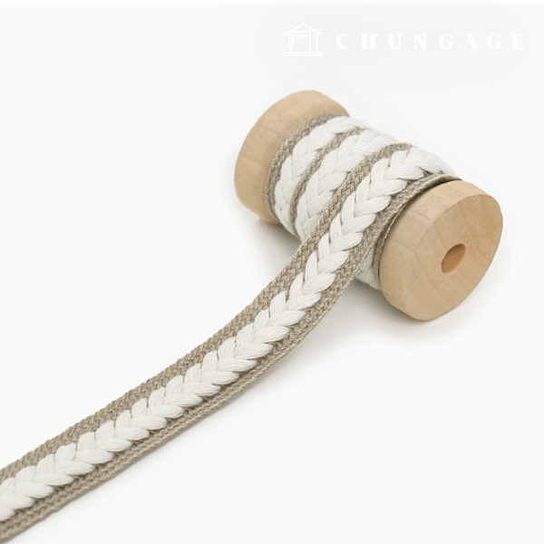 棉繩、波浪繩、織帶繩、梳紋、刀片、象牙米色 76836