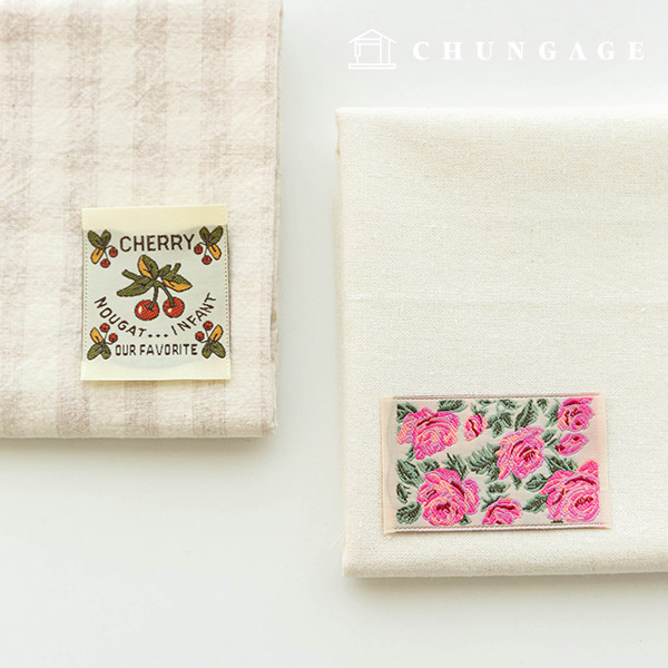 棉標、對折織嘜、復古櫻花