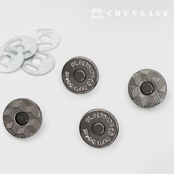 磁性按鈕圓形14mm主體金屬灰色48567