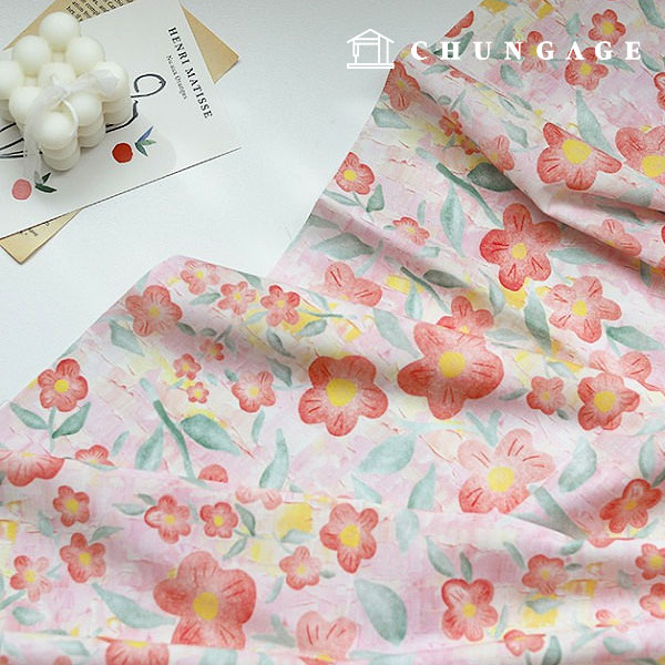 Asa Fabric 綿60支寬幅復古山茶花