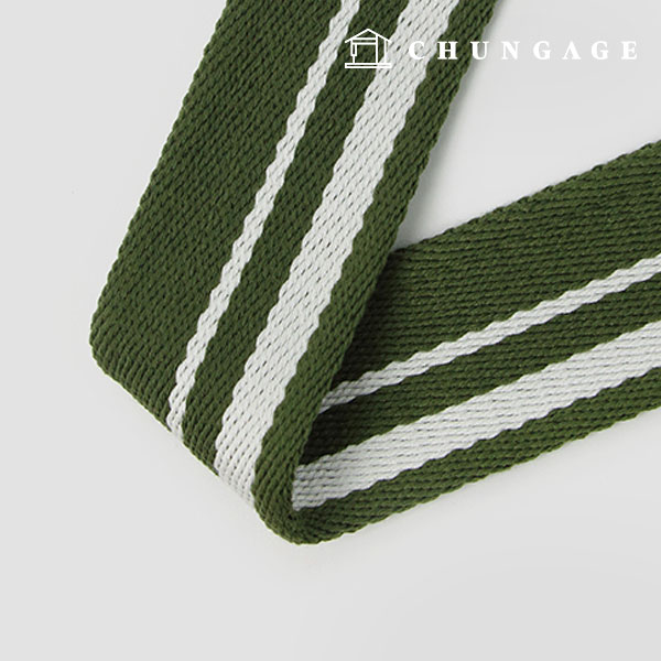 揮手帶 包帶 織帶 寬混線 50mm 綠色 白色 48049
