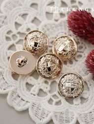 金色羈扣3枚老/老呢子大衣外國女用金屬紐扣18mm