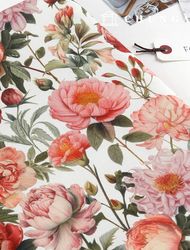 環保抗菌消炎布料 E-DTP 綿 20 單位 鄉村藍調 玫瑰