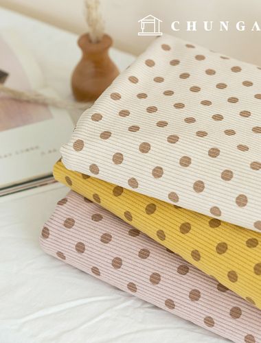 燈芯絨布 強度中等燈芯絨布料 8W 燈芯絨布料 冬季服裝/冬季服裝布料 棕色點 3款