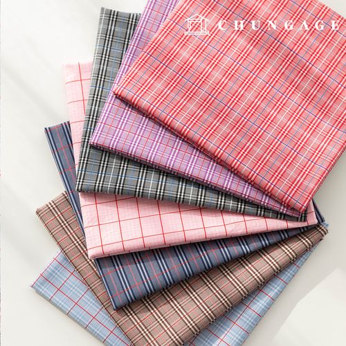 綿格子 Fabric 色織布 淺格子