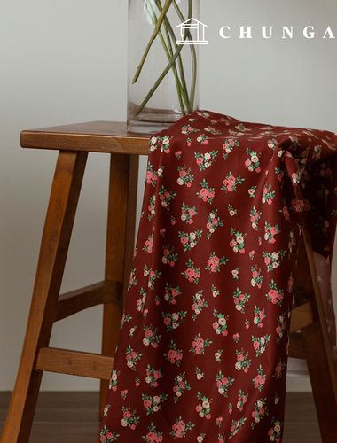 強力 16W 燈芯絨布料，花卉圖案燈芯絨布料，寬幅冬季布料，深玫瑰色，2 種類型