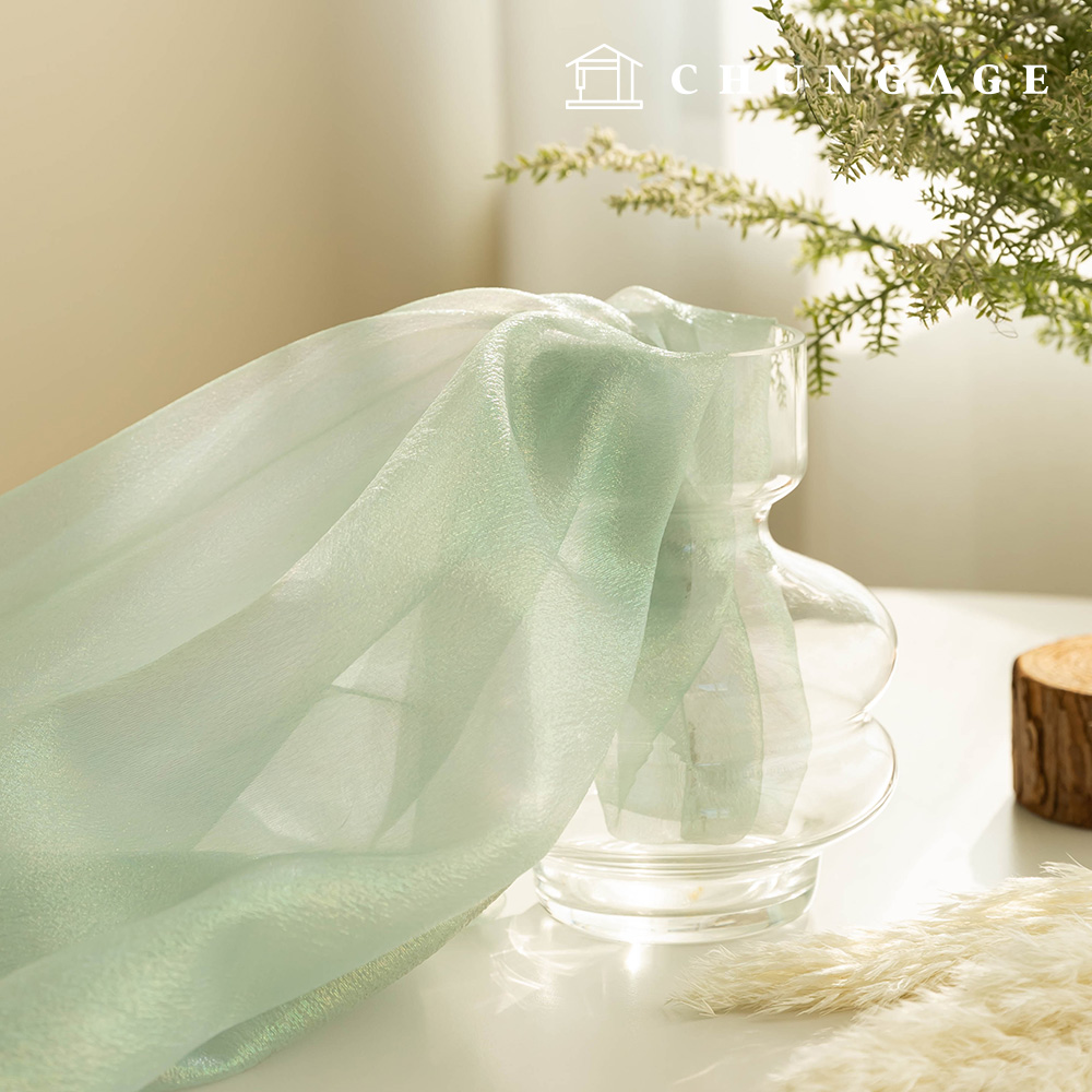 網紗布料、簡約歐根紗、韓服布料、舞台服飾製作、全像閃光星光