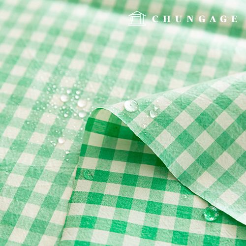 防水布 Laminate 無毒 TPU 防水布 寬幅 混色 格子 綠 421-1 Hanma