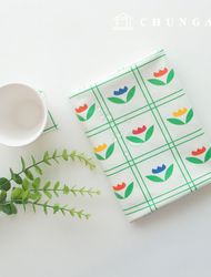 防水布 格紋 花卉圖案 花卉層壓板 防水布 TPU Maison Tulip