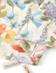 亞麻布料棉麻11號環保E-DTP棉麻寬大號大花色黃色MLJP1293