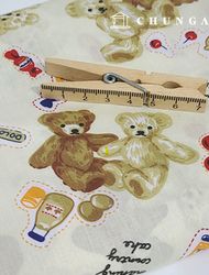 棉混紡布料泰迪熊布料 Cherry Bear